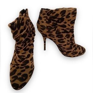 Elizabeth and James leopard chiffon boots